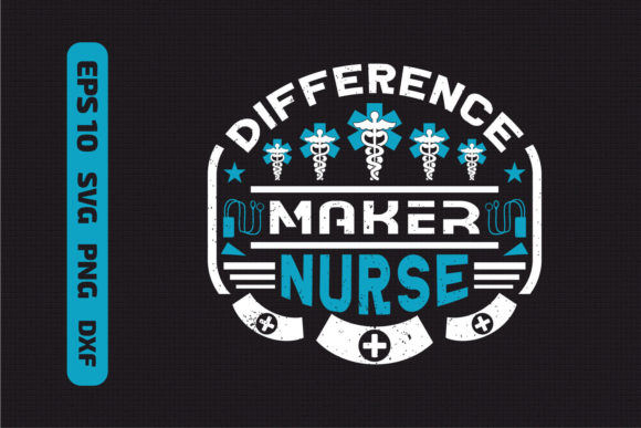 Nurse Typographic Badge Design Svg